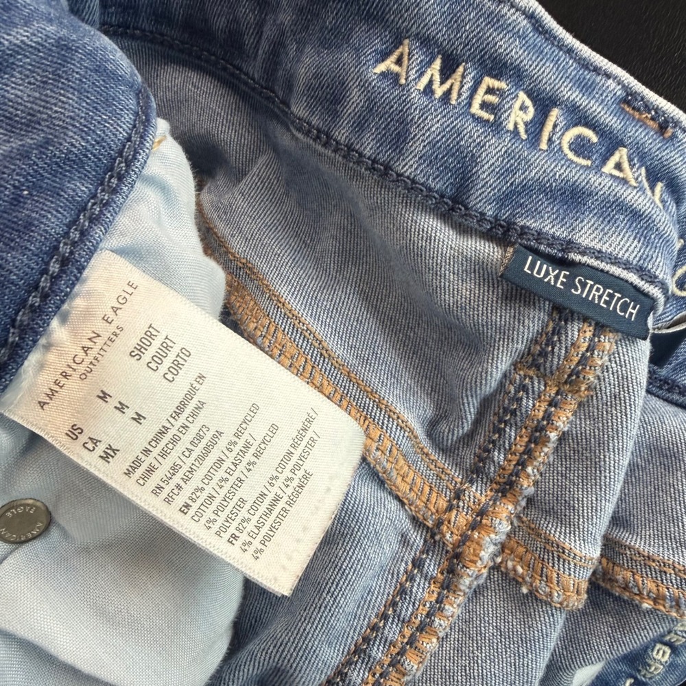 American Eagle Luxe Stretch Jeans Women Medium Short Light Blue High Rise Skinny - Picture 8 of 11